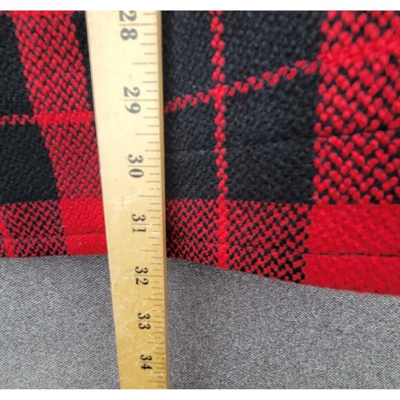Denim Supply Ralph Lauren M Red Black Buffalo Plaid Double-breasted Pea Coat - Picture 8 of 8